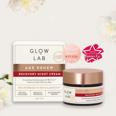 Glow Lab Age Renew Recovery Night Cream 50g โกล์ว แลบ เอจ รีนิว รีคัพเวอร์รี่ ไนท์ครีม นำเข้าจากนิวซีแลนด์ by NZBC