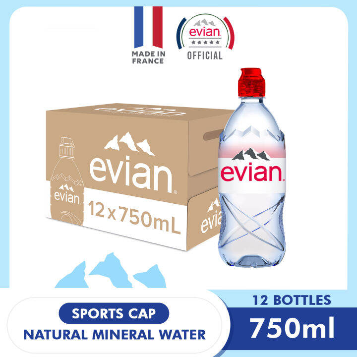Evian Natural Mineral Water Sports Cap 12 x 750ml Case Lazada PH