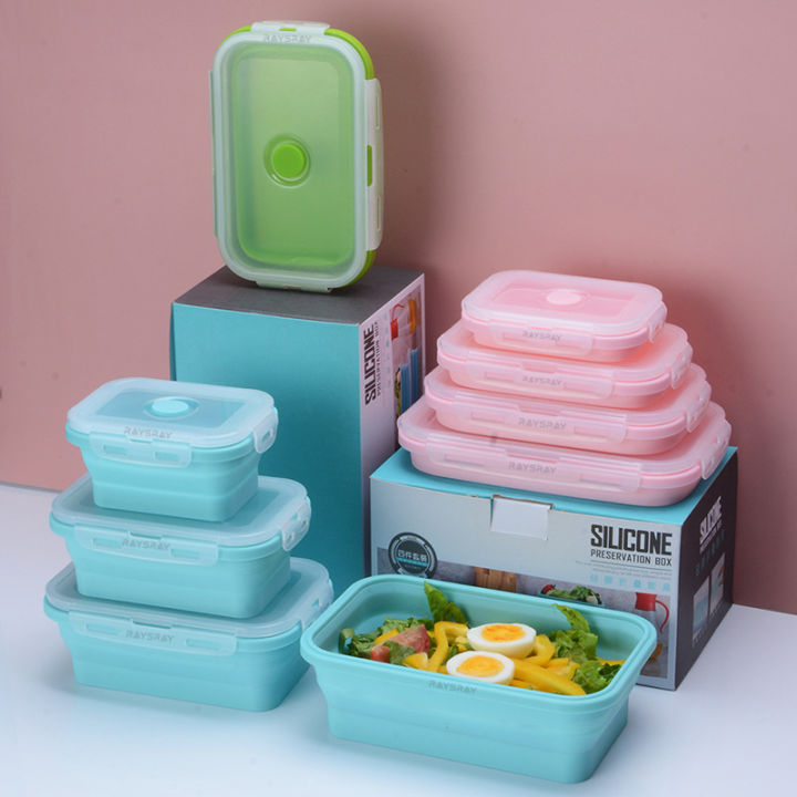 Food Grade Silicone Collapsible Bowl Lunch Box - Portable Silicone