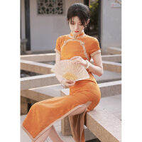 High-End Cheongsam 2022 Retro High-End เด็กสาวสุทธิสีแดงปรับปรุง College Entrance Examination กระโปรง