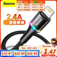 Baseus USB Cable For iPhone 12 11 13 Pro XS Max Xr X 8 7 6 LED Lighting Fast Charge Charger Date Phone Cable For iPad Wire Cord