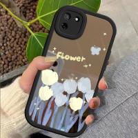 เคสสำหรับเคส Realme C11ภาพวาดสีน้ำมันเคสลายดอกไม้พื้นผิวกระจกบางนุ่มบางเคสโทรศัพท์