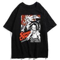 T-shirt 【ชุดกีฬา】เสื้อยืด ผ้าฝ้าย 100% พิมพ์ลายการ์ตูนอนิเมะ Shaman King Yoh Asakura Amidamaru 90s น่ารัก สไตล์ฮาราจูกุ  P4C1