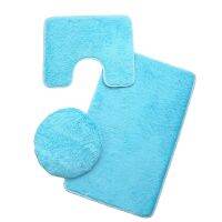 3 Piece Bathroom Rug Set Includes Bath Rug Contour Mat and Toilet Lid Cover Machine Washable Super Soft Microfiber