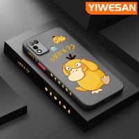 YIWESAN เคสสำหรับ Infinix ขายดี10 Play เคส X688C ลายการ์ตูน Psyduck มีน้ำค้างแข็งโปร่งใสขอบสี่เหลี่ยมด้านข้างแบบแข็งเคสนิ่มป้องกันการกระแทกของกล้องปลอกซิลิโคน