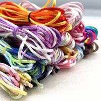 5yards 2.0mm Gradual Change Colourful Chinese Knot Line Cord Silk Satin Cord Nylon Cord DIY Handmade Knitting Cords