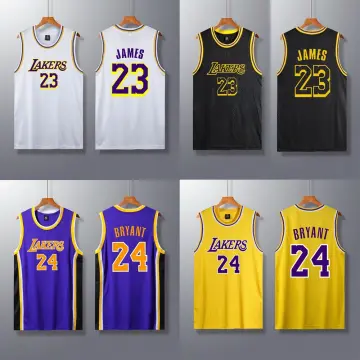 ADIDAS Men Yellow INT Replica JRSY #24 Lakers Printed V-Neck T-Shirt