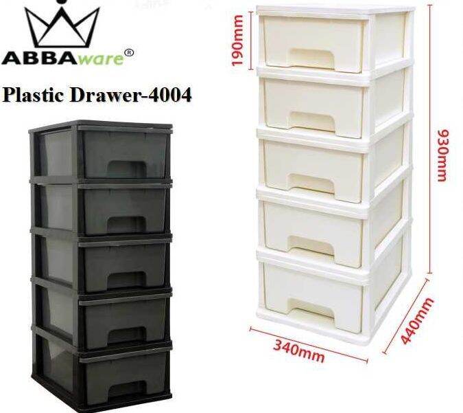 5 Tier Plastic Drawer Storage ABBAWARE4004 Plastic Drawer