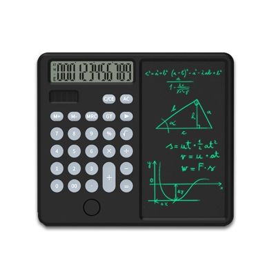Electronic Memo Pad Calculator 12-Digits with LCD Calculators Multi-functional 6in Digital Memo Learning Drawing Board Calculators