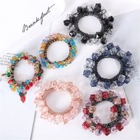 Korean Styles Women Crystal Beaded Hair Tie Elastic Pearl Ponytail Holders Hair Rope Girls Fashion Hair Accessories Hair Accessories