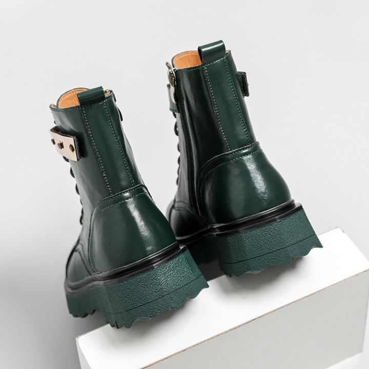 cod-foot-power-boots-womens-shoes-british-style-autumn-and-winter-single-thin-section-cowhide-thick-soled-black