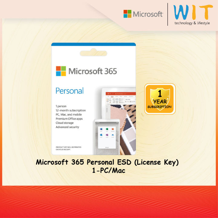 Microsoft Office 365 Personal - 1 Year 1 User | Lazada