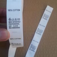 200pcs Stock sale White roll care label print tags for clothing nylon coated tape washing labels Stickers Labels