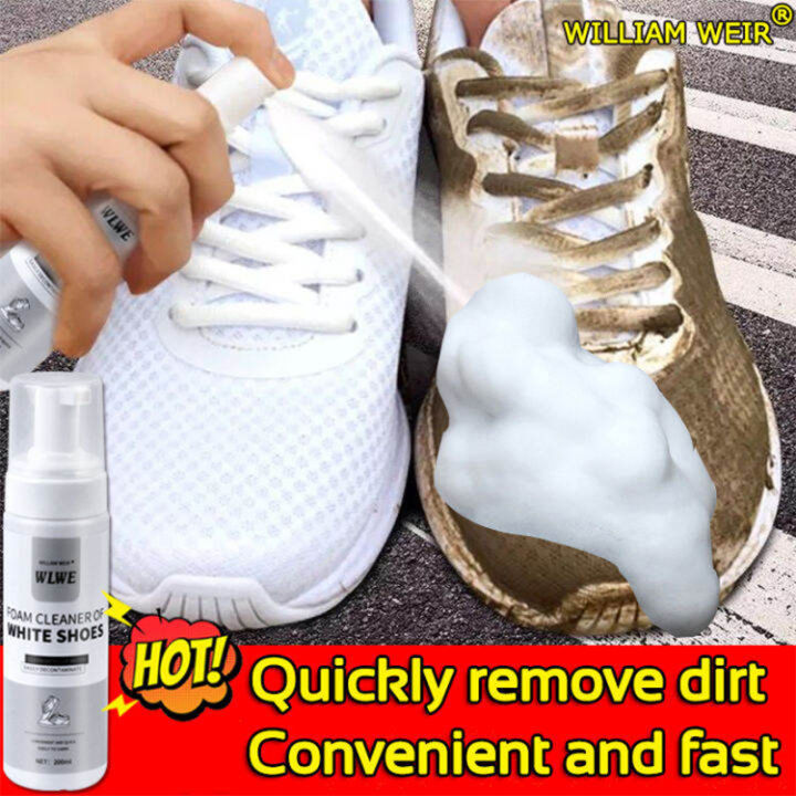 200ML No-wash Shoe Cleaner Cleaning Agent for White Shoes Strong  Decontamination Cleaner Shoe Whitening Cleaner Leather Cleaner for Bags  Foam Cleaner Spray Shoe Cleaner for Sneakers Stain Remover for Shoes Yellow  Stainremover