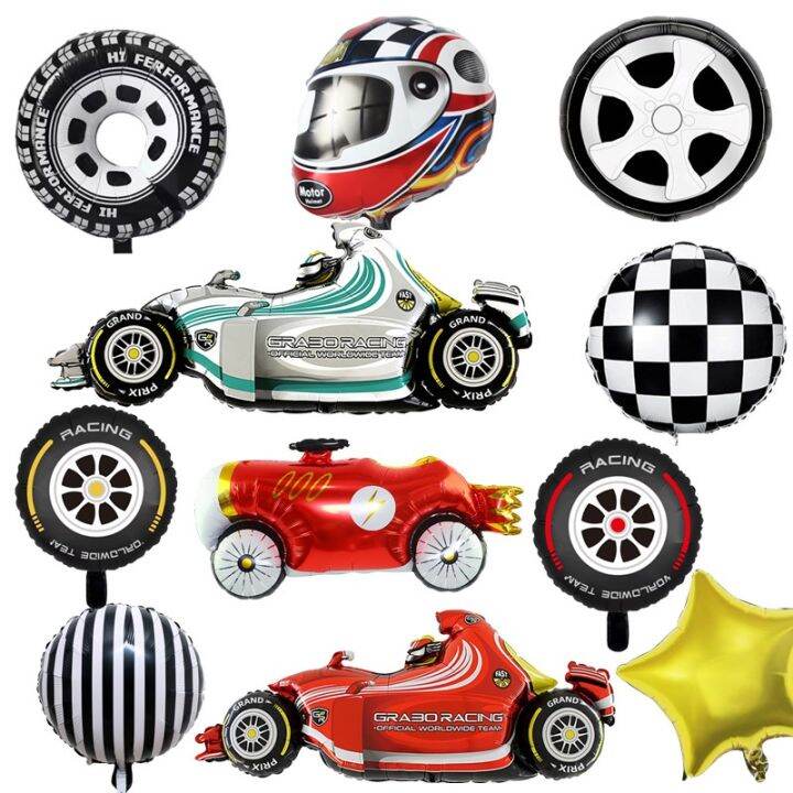 Racing Car Wheel Balloon Race Car Helmet Balloon Race Car Party