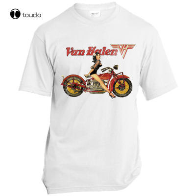 Vintage Van Halen World Tour 2012 Motorcycle Pinup Girl Funny T-Shirt Size S-3Xl Tee Shirt Custom aldult Teen unisex unisex