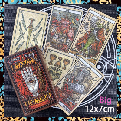 Del Toro Tarot ไพ่ทาโรต์พร้อมคู่มือกระดาษ | ขนาดมาตรฐาน12X7ซม. | 78แผ่นไพ่ทาโรต์และ Guidebook เวอร์ชั่นภาษาอังกฤษ | ไพ่ยิปซี ไพ่ออราเคิล ไพ่ทาโรต์ ไพ่ยิบซี