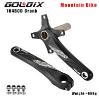 จานหน้ารถจักรยาน GOLDIX 104BCD อะลูมินัมอัลลอยขาจานจักรยาน MTB ด้านล่าง170มม. ข้อเหวี่ยงสีดำ32T 34T 36T 38T