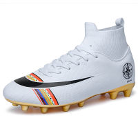 Men Kids Soccer Cleats Boots Football Boots High Tops Long Spikes Mens Football Shoes Sneaker Outdoor Turf Futsal Sock Shoes