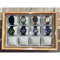 N11 กล่องนาฬิกาไม้ 12 ช่อง  กล่องเก็บนาฬิกาข้อมือ กล่องใส่เครื่องประดับ Watch Box 35*25.5*7.5 CM สีน้ำตาลเข้ม