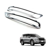 Car Chrome Silver Rear Reflector Fog Light Lamp Cover Trim Bezel Frame for Mitsubishi Outlander 2022 2023