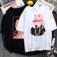 เสื้อยืดผ้าฝ้ายญี่ปุ่นอะนิเมะ Darling ใน Franxx เสื้อยืด Cool สาว Zero 2 002กราฟิกเสื้อ Harajuku แนวโน้มมังงะ Streetwear Unisex Camisetas