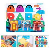 ASWJ Wooden Lock Color Matching Toys Montessori Puzzles Hand Grab Boards Toy Jigsaw Baby Early Educational Puzzles For Kids Gift