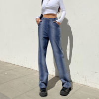 Hot Girl Retro Straight Overalls Women Y2K Personalized Dark and Light Striped Jeans High Waist Trousers Loose Casual Pants