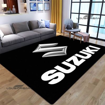 ☃℡ S-SUZUKI motorcycle printed carpet non-slip carpet yoga cushion area carpet outdoor carpet cute rug floor mats Birthday Gift