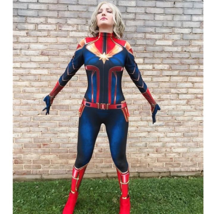 Captain Marvel COS costume adult and children Halloween costume anime ...