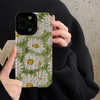 เคสโทรศัพท์ลายดอกเบญจมาศป่าสำหรับ iPhone 14/13/12/11 Pro Max 12 13 Mini 6 6S 7 8 Plus X XR XS Max กรอบหลังนิ่มกันกระแทกเคสโทรศัพท์แฟชั่นที่สร้างสรรค์พร้อมเลนส์กล้องคลุมทั้งหมดฝาครอบป้องกัน