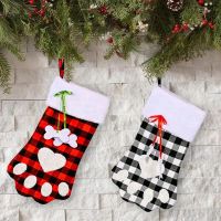 Decorative Christmas Socks Cute Christmas Dog Claw Socks Christmas Tree Stockings Decorations Christmas Pet Dog Stockings For