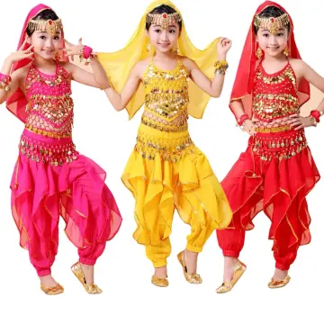 Kids Belly Dance Costumes Set Oriental Dance Girls Belly Dancing India  Belly Dance Clothes Bellydance Child Kids Indian 6 Colors