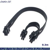 0.3m PCI Express GPU 8pin to Dual 6+2Pin 8 Pin Power Supply Cable PCI-e Graphics Card 8pin 1 to 2 Power Cord For Corsair CS Cables