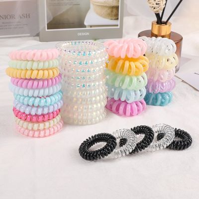 hot【cw】 5Pcs/Set New Fashion Matt Colorful Wire Elastic Hair Band Frosted Cord Rubber Tie Accessories