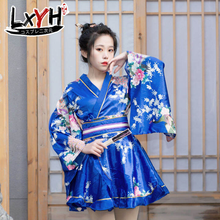 [LXYH- COSER KING] Japanese Formal Wear Women Peacock Kimono Stage ...