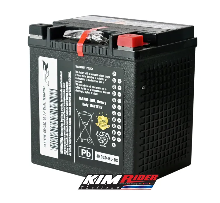 แบตเตอรี่-rr-jhd30-hl-bs-12v30ah-bigbike-แบตเตอรี่รถมอเตอร์ไซค์-แบตฮาเล่-เดวิสัน-แบตharley-davidson-battery-ยี่ห้อ-rr