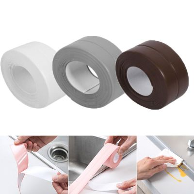 Bath Wall Sealing Strip Waterproof Mildew Proof Self Adhesive Tape Kitchen Sink Basin Edge Sealing Tape Adhesives Tape