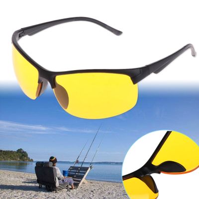 OOTDTY Night Vision Glasses Fishing Cycling Outdoor Sunglasses Yellow Lens Protection Unisex UV400 Fishing Eyewear