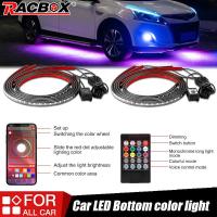 4x รถ Underglow แถบยืดหยุ่น LED รีโมท App ควบคุม RGB LED Strip ภายใต้รถยนต์ Chassis Tube Underbody ระบบ Neon Light