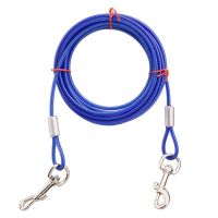 Brand New 3M5M10M Steel Wire Pet Leashes For Two Dogs Anti-Bite Tie Out Cable Outdoor Lead Belt Dog Double Leash Drop ship