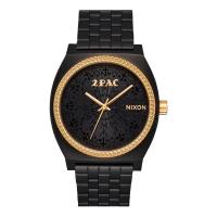 Nixon Tupac Time Teller NXA1378010-00 นาฬิกาข้อมือผู้ชายและผู้หญิง สายสแตนเลส Black / Gold  หน้าปัด 37 มม.