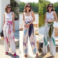 SILK SATIN WRAP PANTS ???(490฿ฟรีส่ง) ลายใหม่ล่าสุด!! กางเกง wrap ลายหินอ่อน ผ้าซิลค์ซาติน