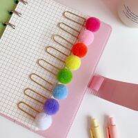 【jw】❡❉  10Pcs/set Hairball Gold Cilp Modelling Paper Clip Fashion Business Office Stationery Set