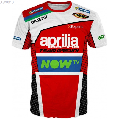 3D (สต็อกเพียงพอ) Brand New Tshirt Aprilia Sport Racing Teamคุณภาพสูง size:S-5XL
