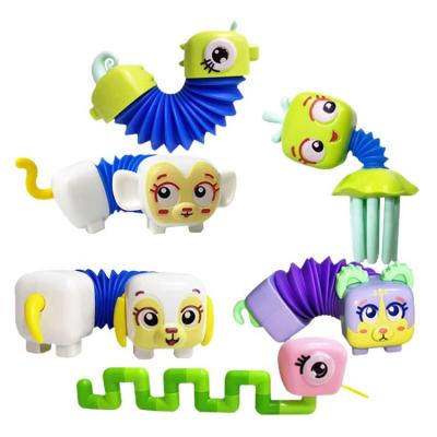 DIY Pipe Tubes Colorful Telescopic Tube Fidget Toys 6PCS Stretching Tube Corrugated Tube Children Adult Stress Relief Toy current