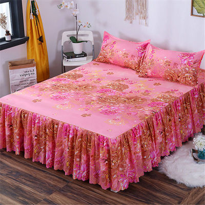 【 Stock】Zorin ผ้าระบายขอบเตียง King Queen ขนาดผ้าปูเตียงแบบพอดี5/6ฟุตผ้าคลุมเตียงผ้ารองนอน