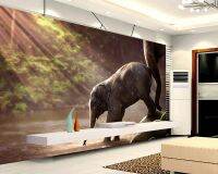 ™ Decorative wallpaper Baby elephant background wall painting