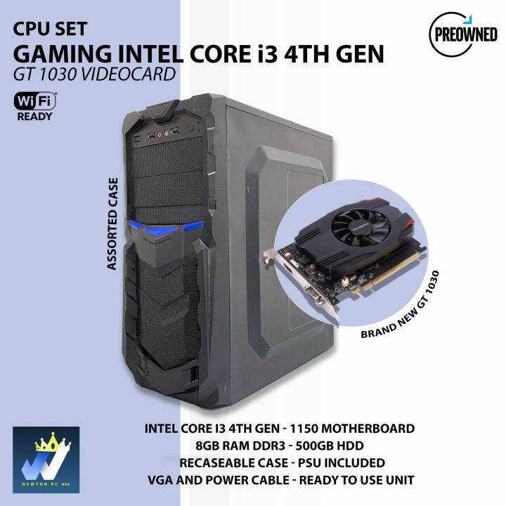 Gaming Desktop CPU Set / Assorted Generic Case with Brand New GT 1030