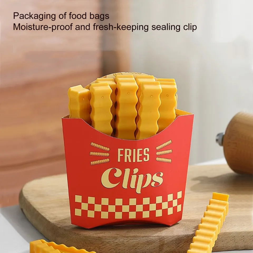 12pcs/set French Fries Shaped Sealing Clips For Snack Packaging Bags